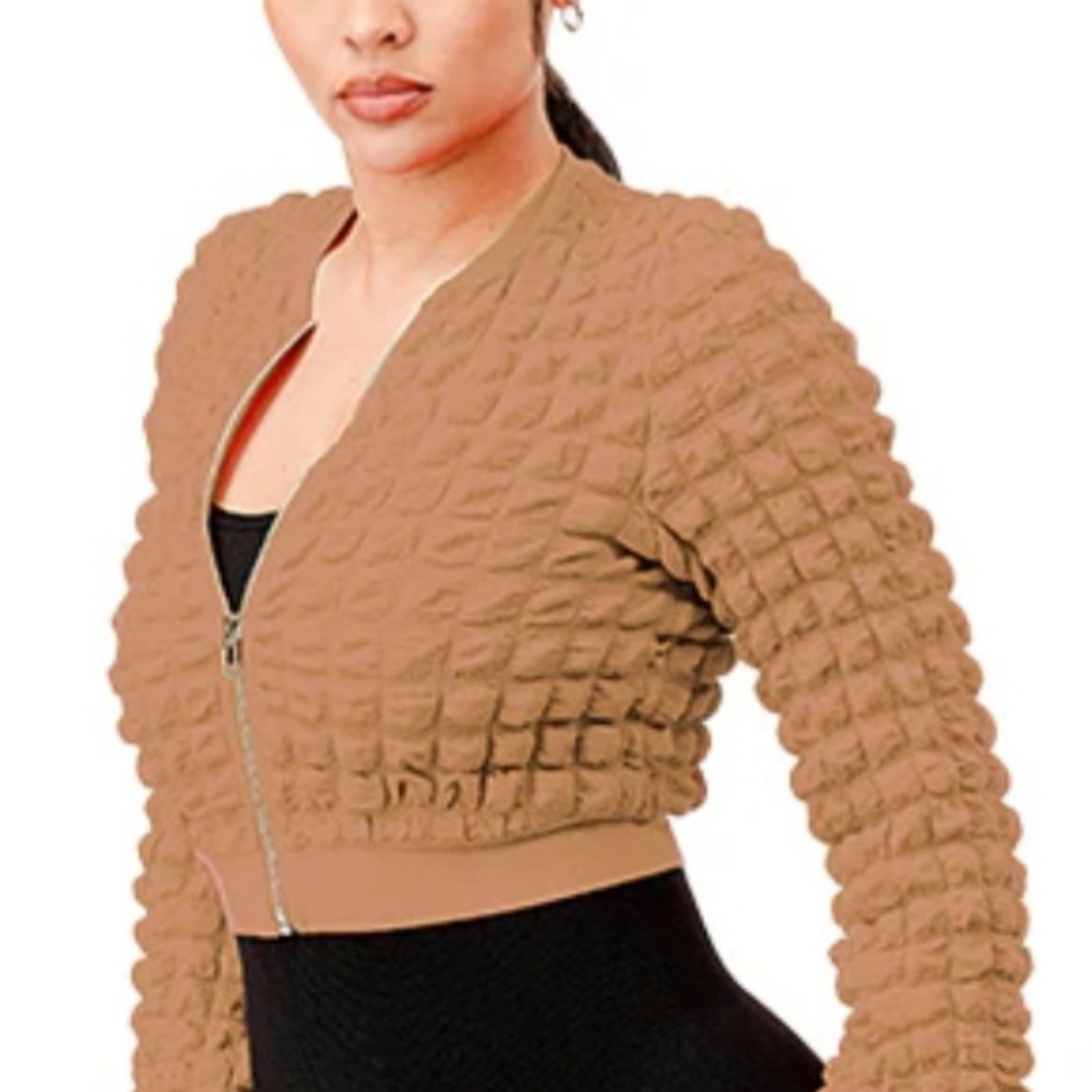 Khakis Beige Varsity Popcorn Jacket
